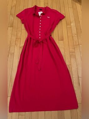 Talbots Polo Style Maxi Dress w/(optional) Tie Waist; NWT, Sz XL